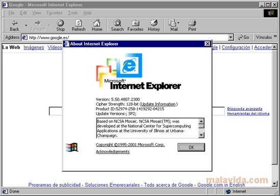 Internet Explorer 5.5 SP2  Service Pack 2 Espa�ol