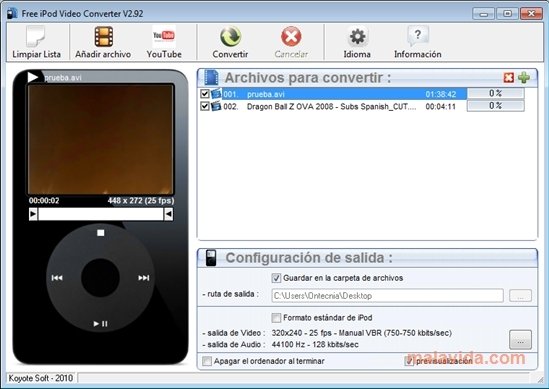 IPOD Video Converter  2.8 Espa�ol