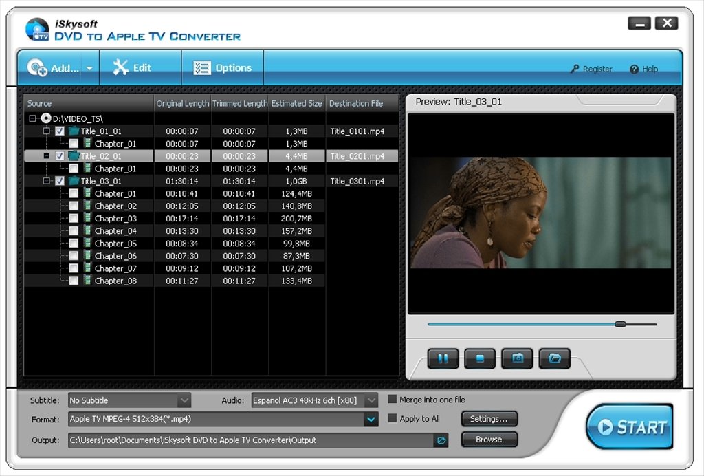 iSkysoft DVD to Apple TV Converter 2.1.0.15