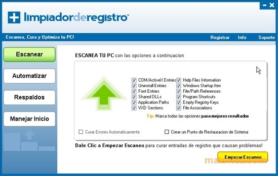Limpiador De Registro  1.0 Espa�ol