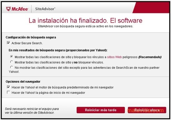 McAfee Site Advisor para Firefox Ingl�s