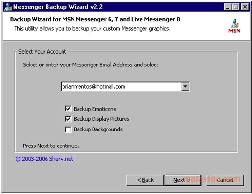 Messenger Backup Wizard 2.2 Engels