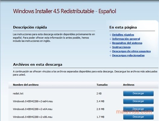Microsoft Windows Installer 4.5 Espa�ol