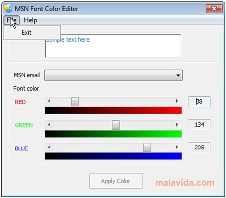 MSN Font Color Editor  4.2