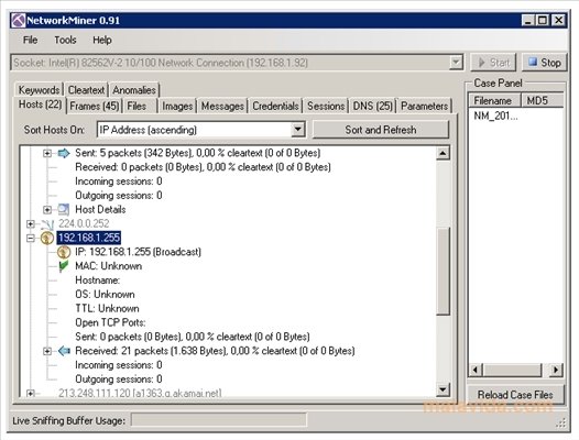 NetworkMiner 1.1
