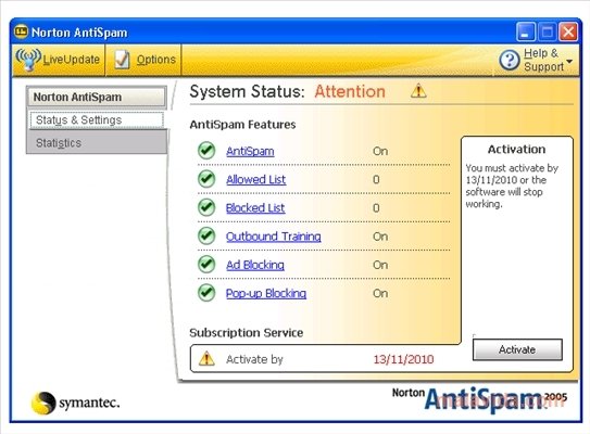 Norton AntiSpam 2005