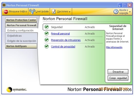 Norton Personal Firewall  2006 Ingl�s