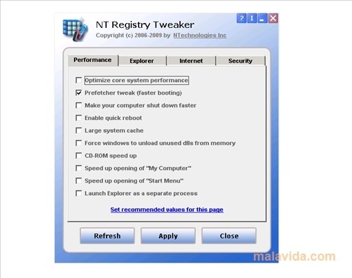 NT Registry Tweaker 1.0