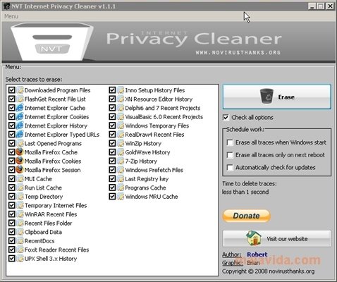 NVT Internet Privacy Cleaner 1.1.1