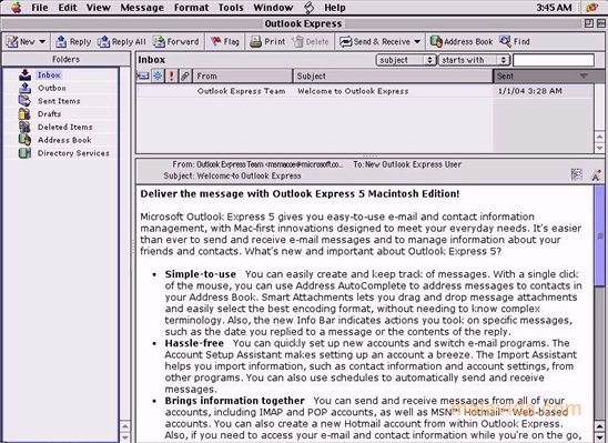 Outlook Express 5.0.6 for Mac OS 8.1 to 9.x