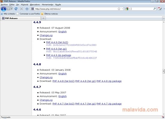 PHP 4.4.9 Anglais