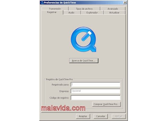 QuickTime Alternative 1.95 Beta 1 Engelska