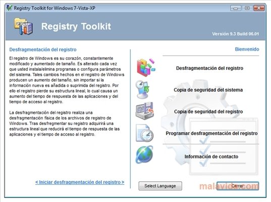 Registry Defragmentation 9.3.6.1