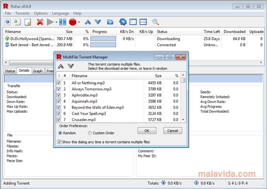 Rufus BitTorrent Client 0.6.9 Ingl�s