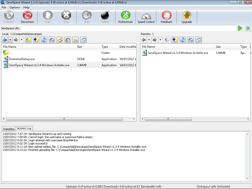 SendSpace Wizard 1.3.4