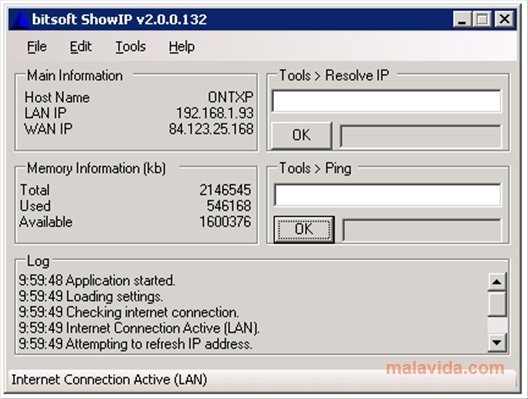 ShowIP  2.0.0.132