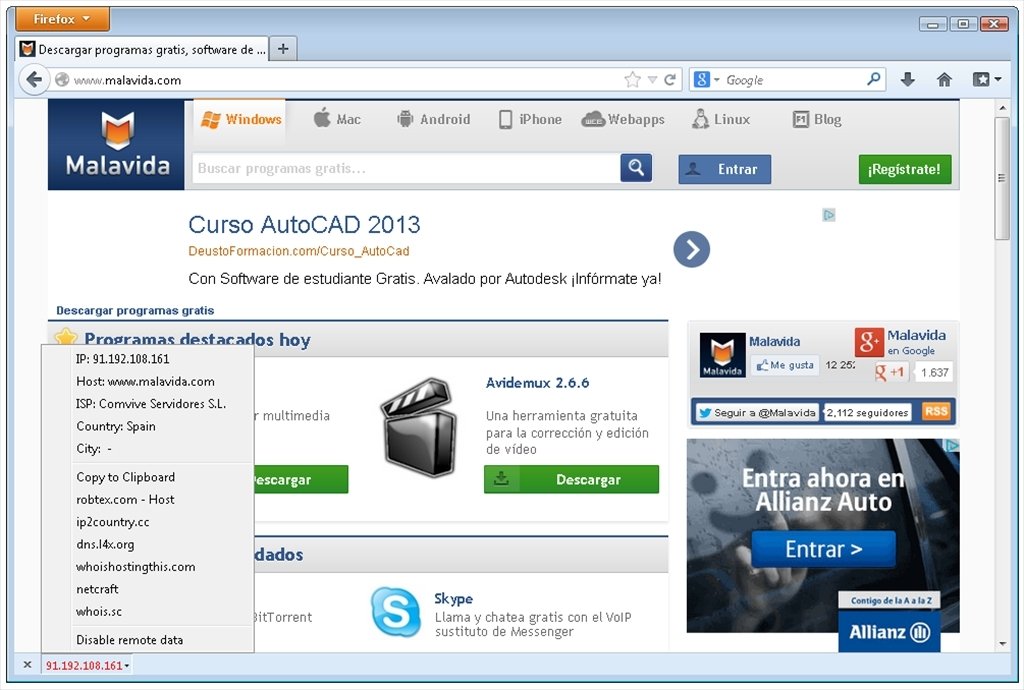 ShowIP  0.8.17 Firefox Add-on Ingl�s