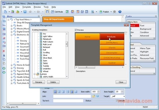 dhtml sothink menu