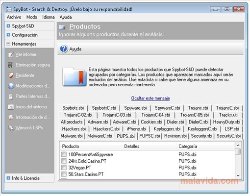 verwante programma s spybot search destroy 2 2 25 freeware gratis 37 9 ...