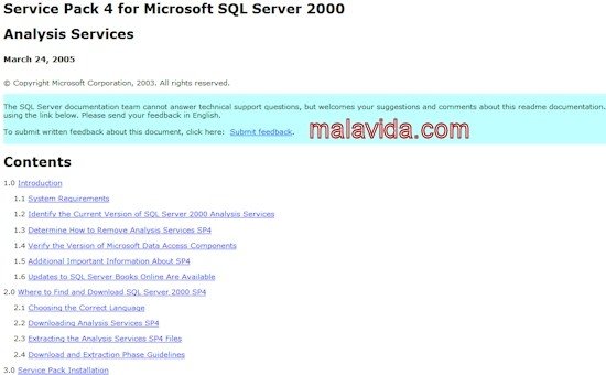 SQL Server 2000 Service Pack 4 Analysis Services Components (SP4) Engelska