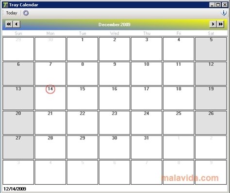 Tray Calendar 1.1
