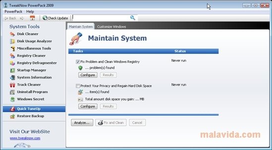 TweakNow PowerPack Pro 2009 1.7.1000 Engelska