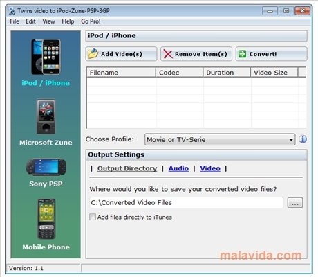 Twins video to iPod-Zune-PSP-3GP 1.1