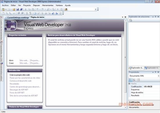 Visual Web Developer 2008 Express Edition con SP1 Espa�ol