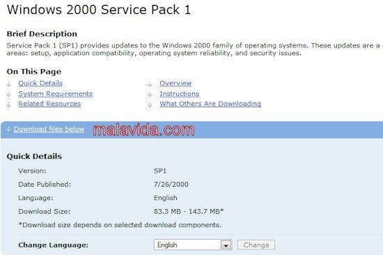 Windows 2000 Service Pack 1 Network Install (SP1) Ingl�s