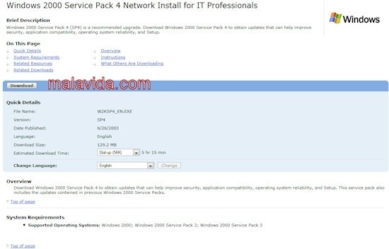 Windows 2000 Service Pack 4 Network Install (SP4) Nederlands
