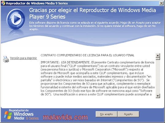 Windows Media Player 9 (Windows 2000, ME, 98 SE) Anglais