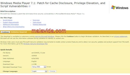 Windows Media 7.1 Security Update Ingl�s