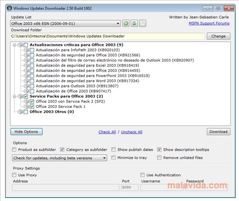 Windows Updates Downloader 2.30 Build 988 Engels