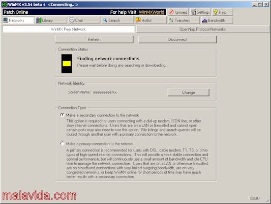 WinMX 3.54 Beta 4 Engelska