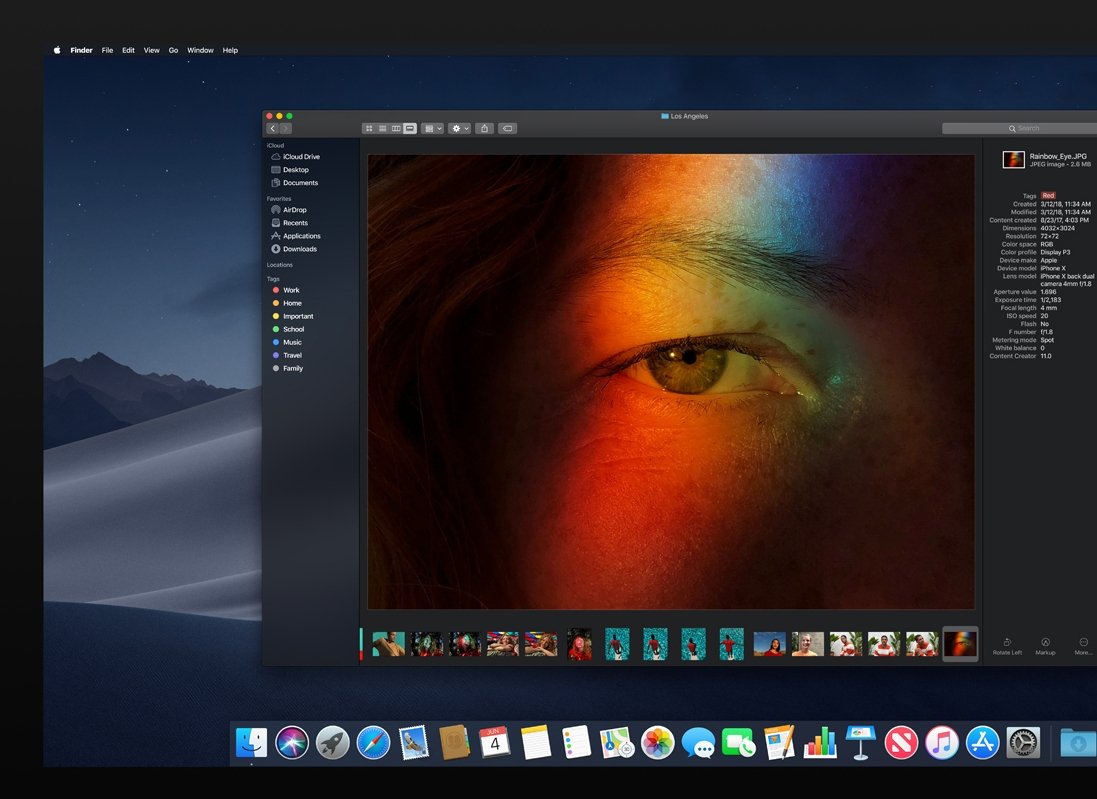 El modo oscuro de macOS Mojave