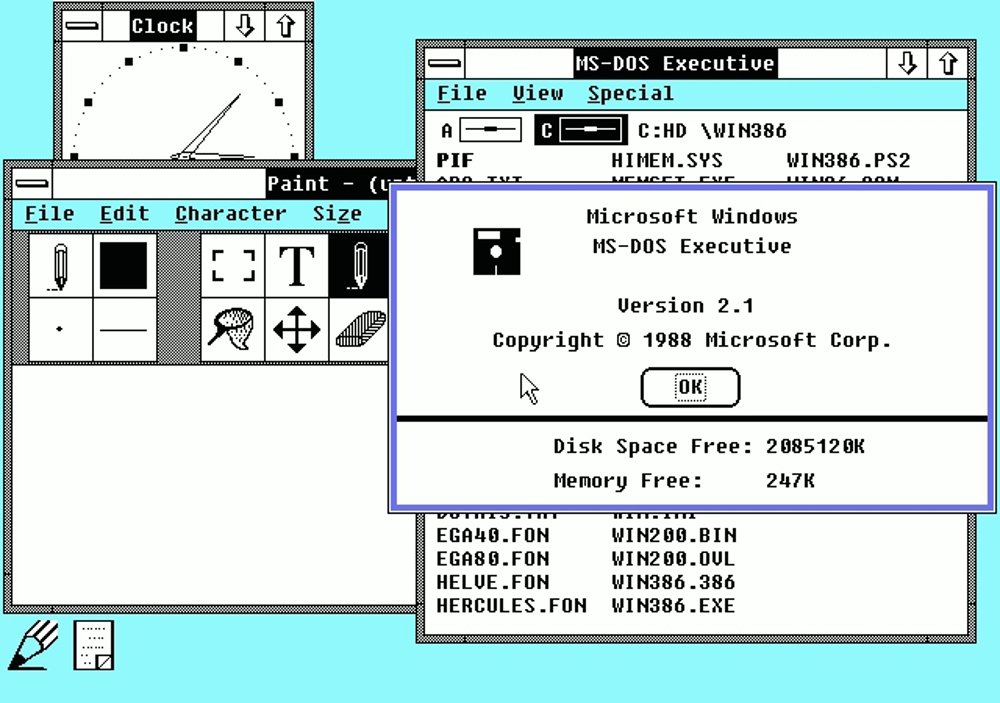 La también básica interfaz de windows 2.0
