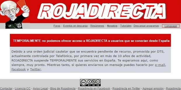 A día de hoy, las actividades de Rojadirecta siguen suspendidas en España