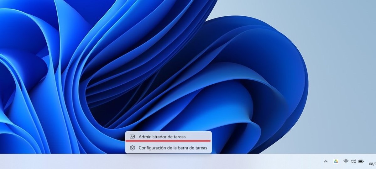 Abrir el administrador de tareas desde la barra de tareas en Windows 11