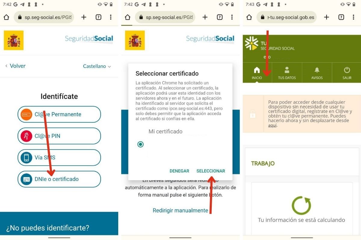Accediendo a la web de la Seguridad Social española con un certificado digital en Android