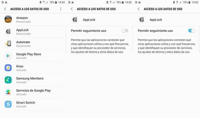 Acceso a los datos de uso a AppLock