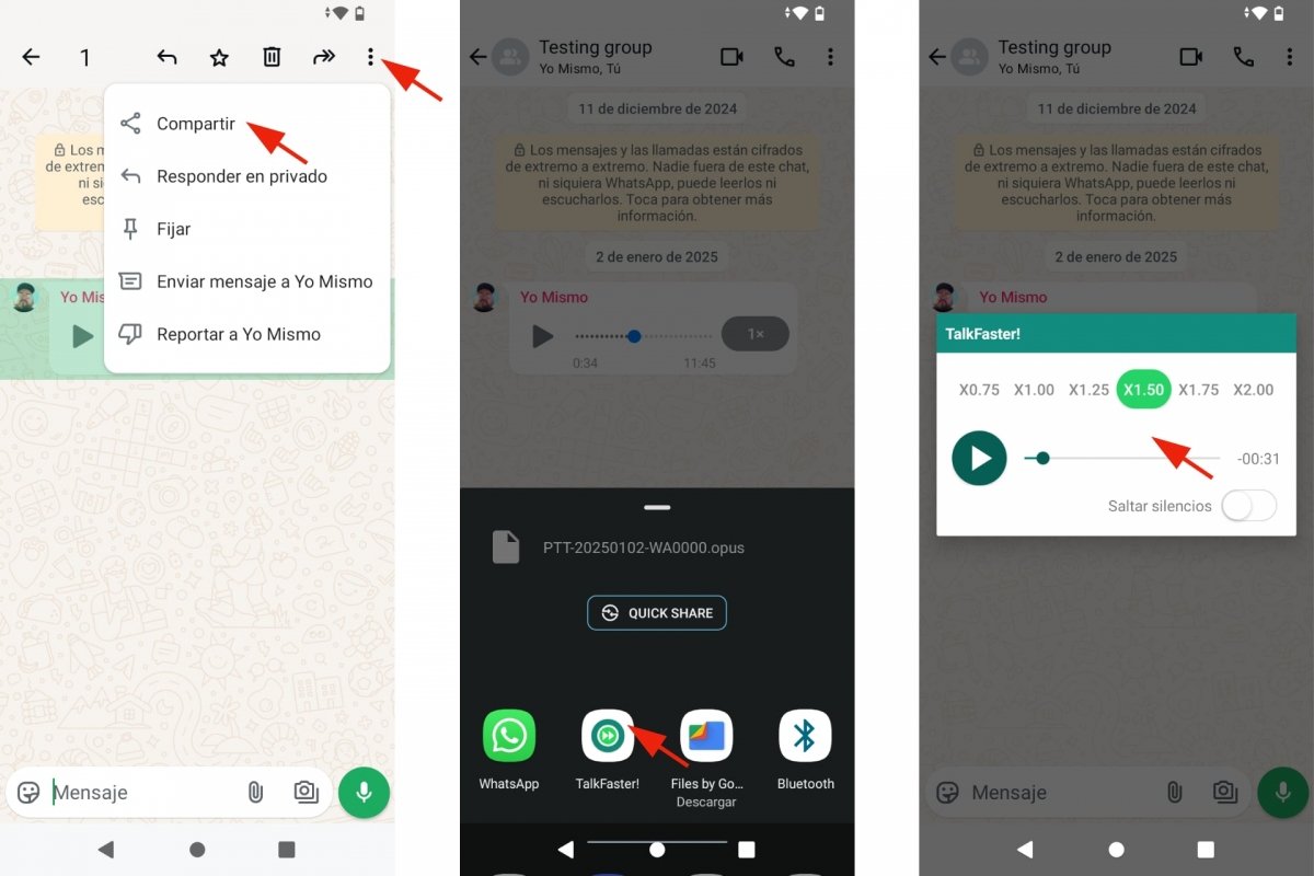 Acelera los audios de WhatsApp con TalkFaster