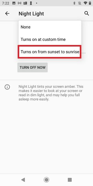 Activar con la salida y la puesta del sol