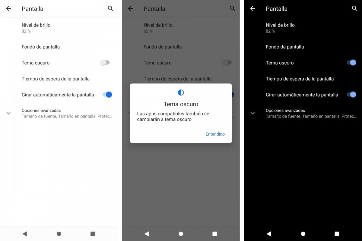 Activar el modo oscuro en Android 10