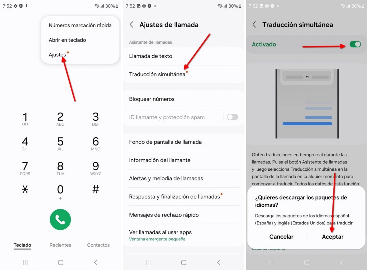 Activar la traducción de llamadas en un Samsung con Galaxy AI