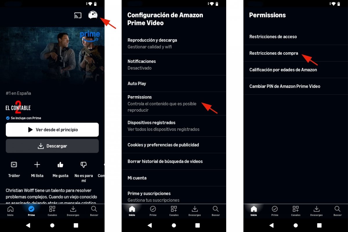 Activar las restricciones de compra de Amazon Prime Video