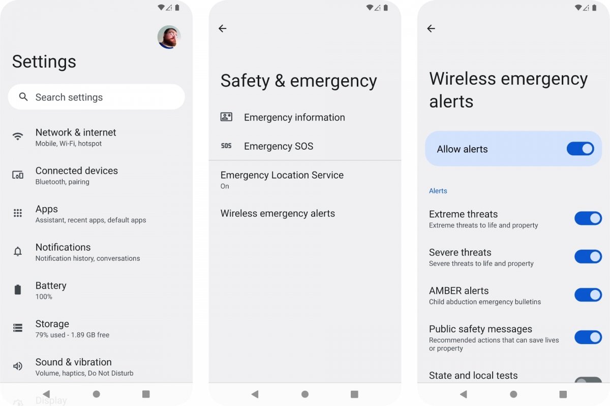 Activar o desactivar Alertas de Crisis en Android