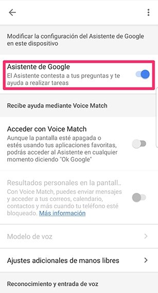Activar y desactivar el asistente de Google