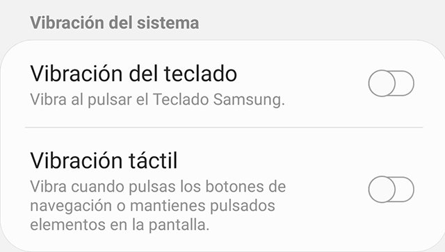 Activar y desactivar la respuesta háptica
