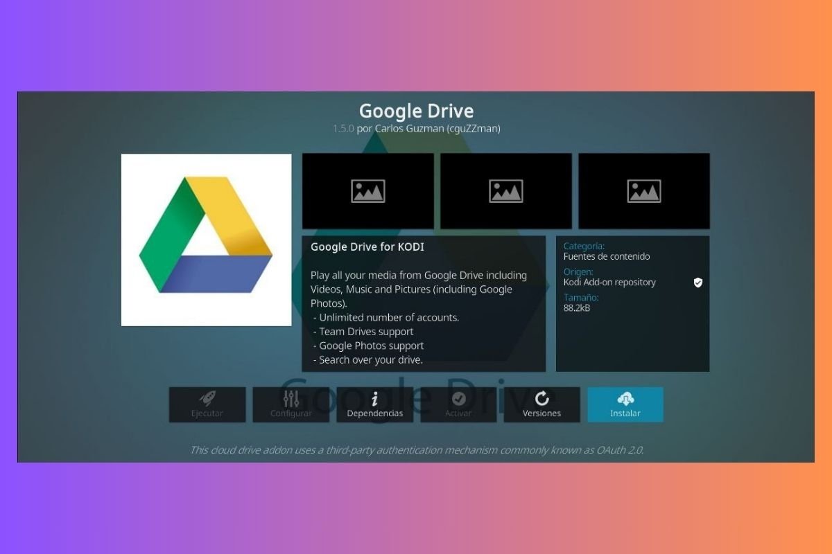 Add-on de Google Drive para Kodi
