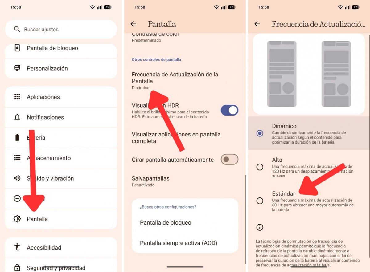 Ajustar la tasa de refresco ayuda a ahorrar batería en tu Android